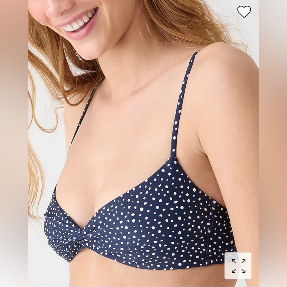 J Crew Strappy Twist Bikini Top in Dot size XS - Picture 2 of 14